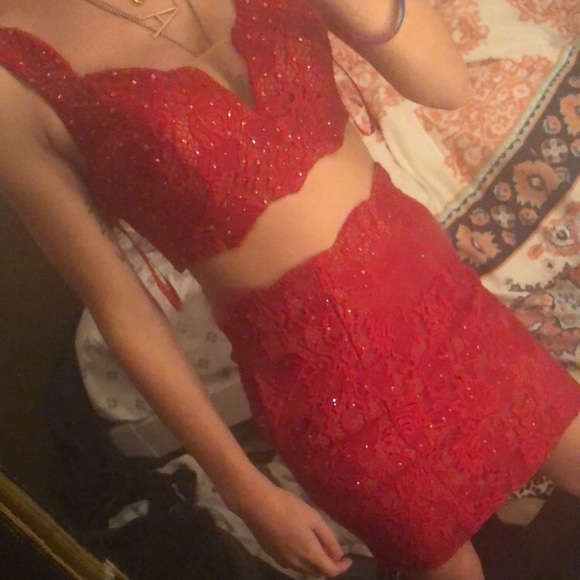 Altered two piece original prom dress - Picture 1 of 2
